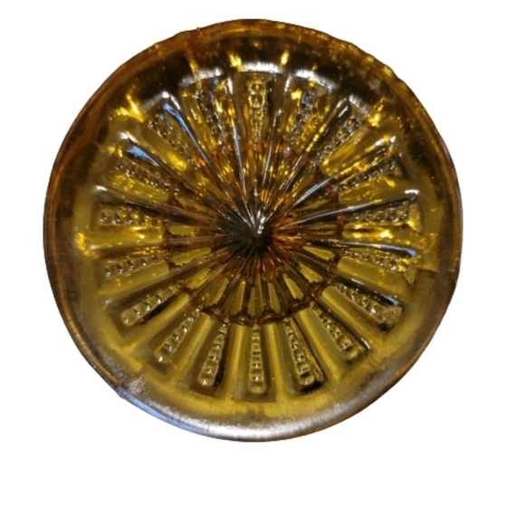 Amber glass Footed 4.5" Open Compote CANDY NUT DISH vintage - Picture 4 of 5